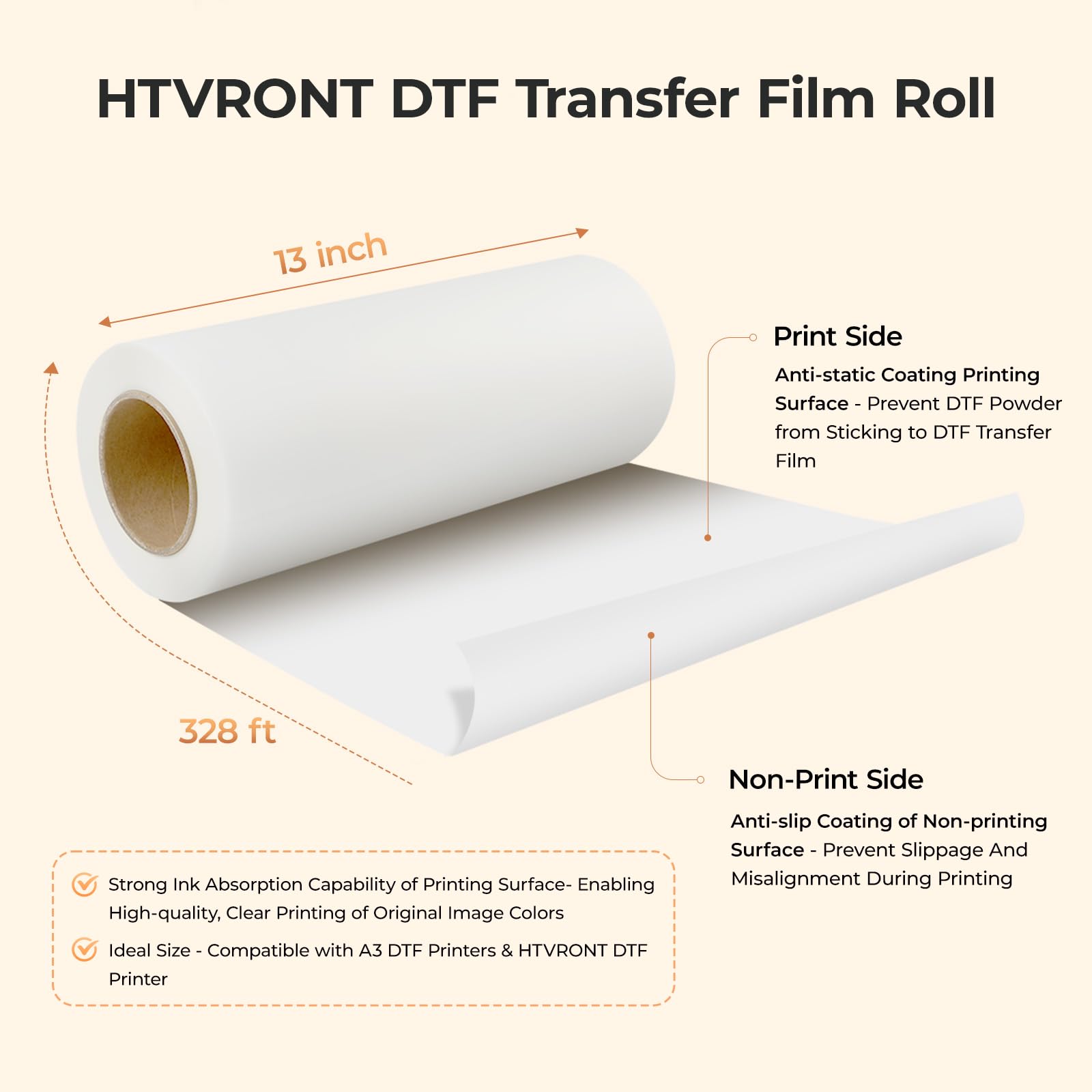HTVRONT DTF Transferfolienroll – Dtf Film Roll A3 Bewertung und Preis